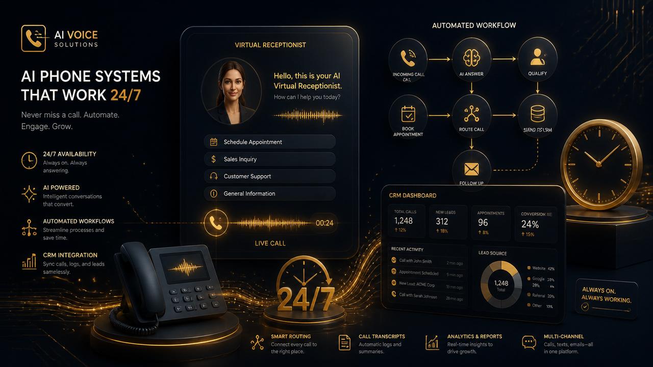 AI phone receptionist and business automation dashboard